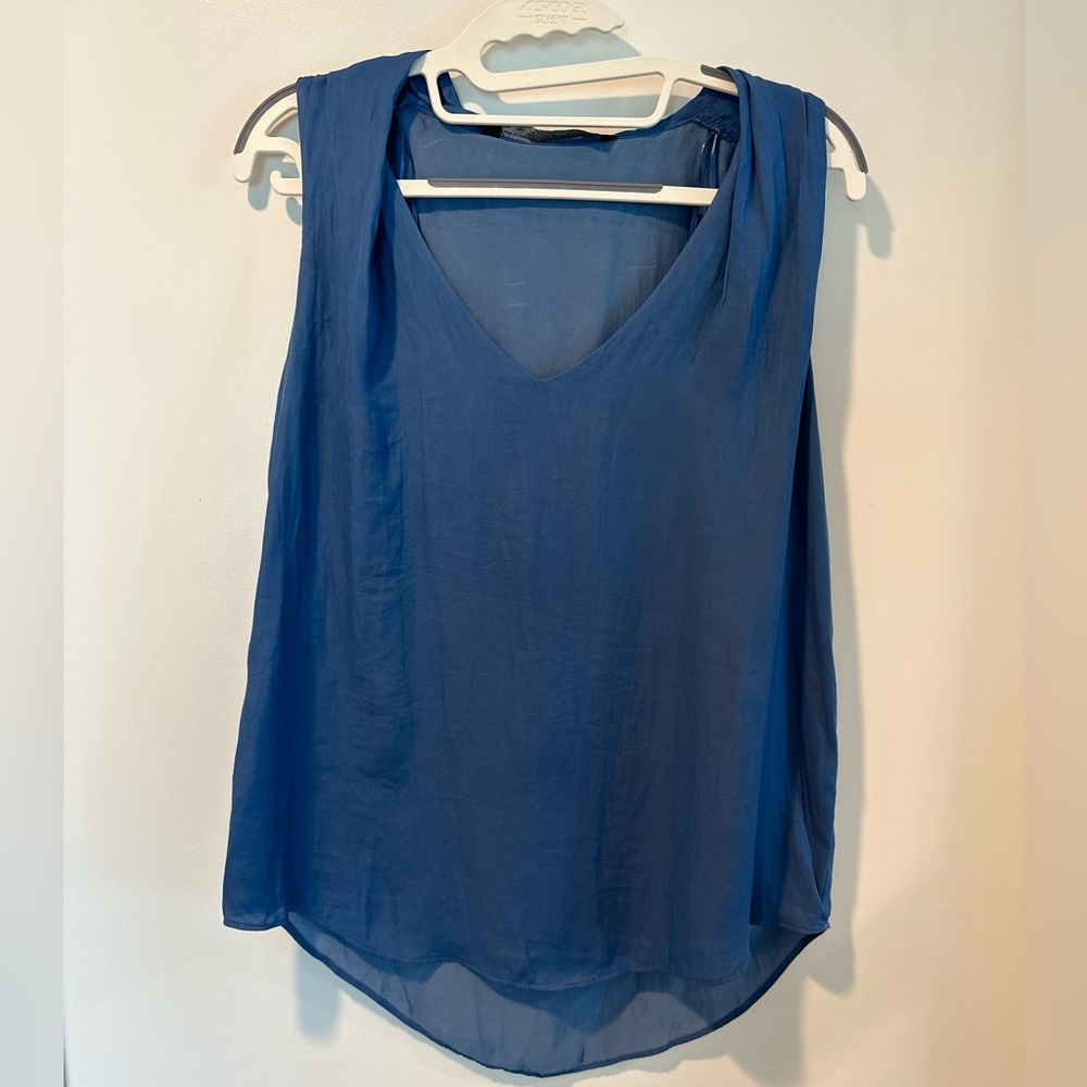 Zara Light Blue Sleeveless Blouse